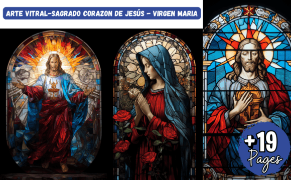 ARTE VITRAL-JESÚS-VIRGEN MARIA Illustrations Review