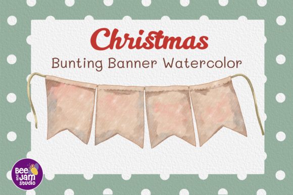 Christmas Bunting Banner Watercolor: A Review for Illustrations