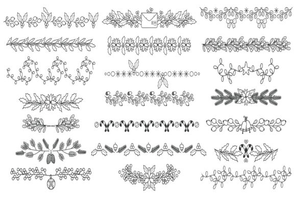 Christmas Doodle Dividers Illustrations for Blog and Website Design