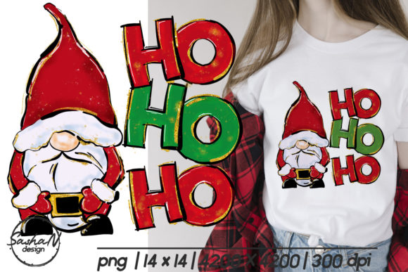 Christmas Gnome Sublimation, Ho Ho Ho Illustrations