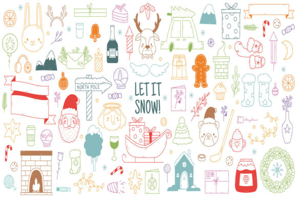 Christmas Hand Drawn Doodles for Website and Editorial Design