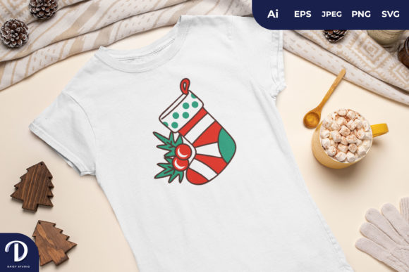 Christmas Stocking Illustration for Branding and Marketing