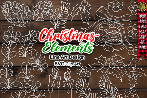 Christmas SVG Line Art Design Clip Art for Illustrations
