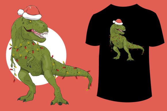 Christmas T-rex Illustration Review
