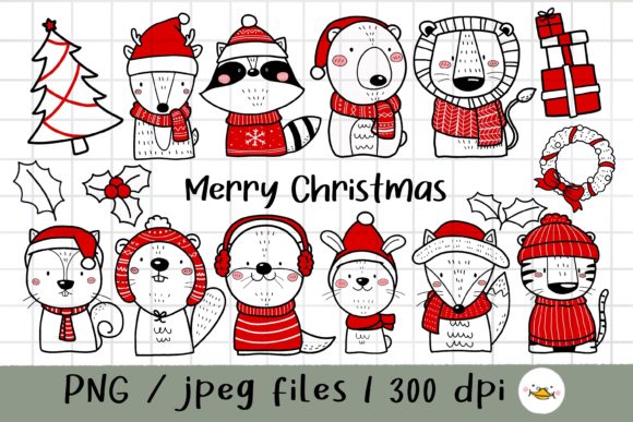 Christmas Woodland Clipart for Festive Branding