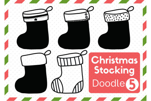 Doodle Christmas Stocking Set16 Illustrations