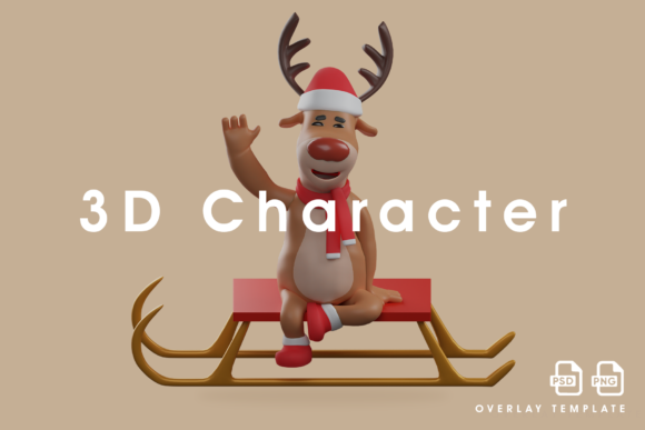 Funny Christmas Deer on Sleigh Illustration Review