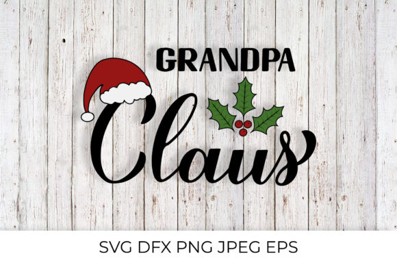 Grandpa Claus Calligraphy Illustrations for Festive Design