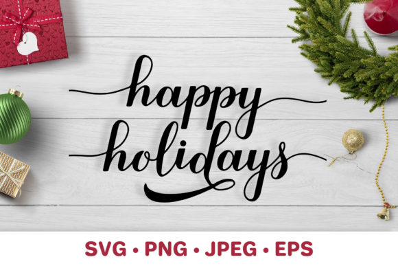 Happy Holidays. Christmas Sign Illustration Review