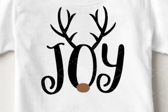 Joy Svg Deer Antlers Christmas Design Illustrations