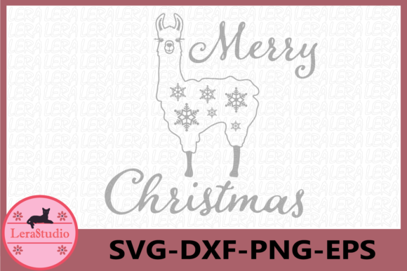 Llama Christmas Illustration for Digital Products