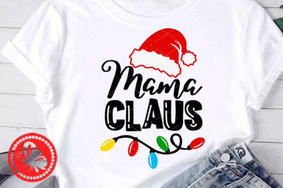 Mama Claus Christmas Lights Santa Hat Illustrations