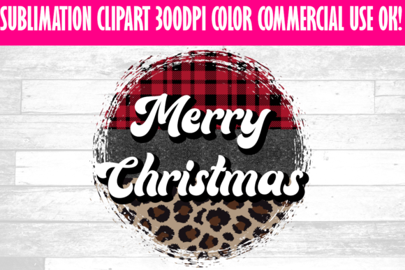 Merry Christmas Cheetah Sublimation Illustrations