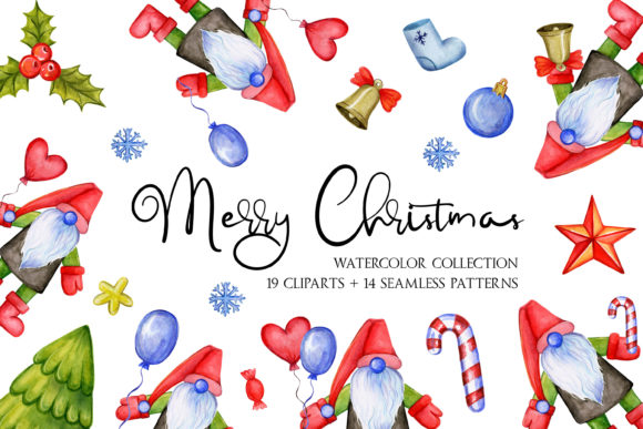 Watercolor Christmas Cliparts Collection for Festive Illustrations